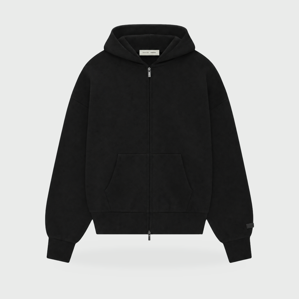 AS25 Essentials Zip Hoodie – Jet Black