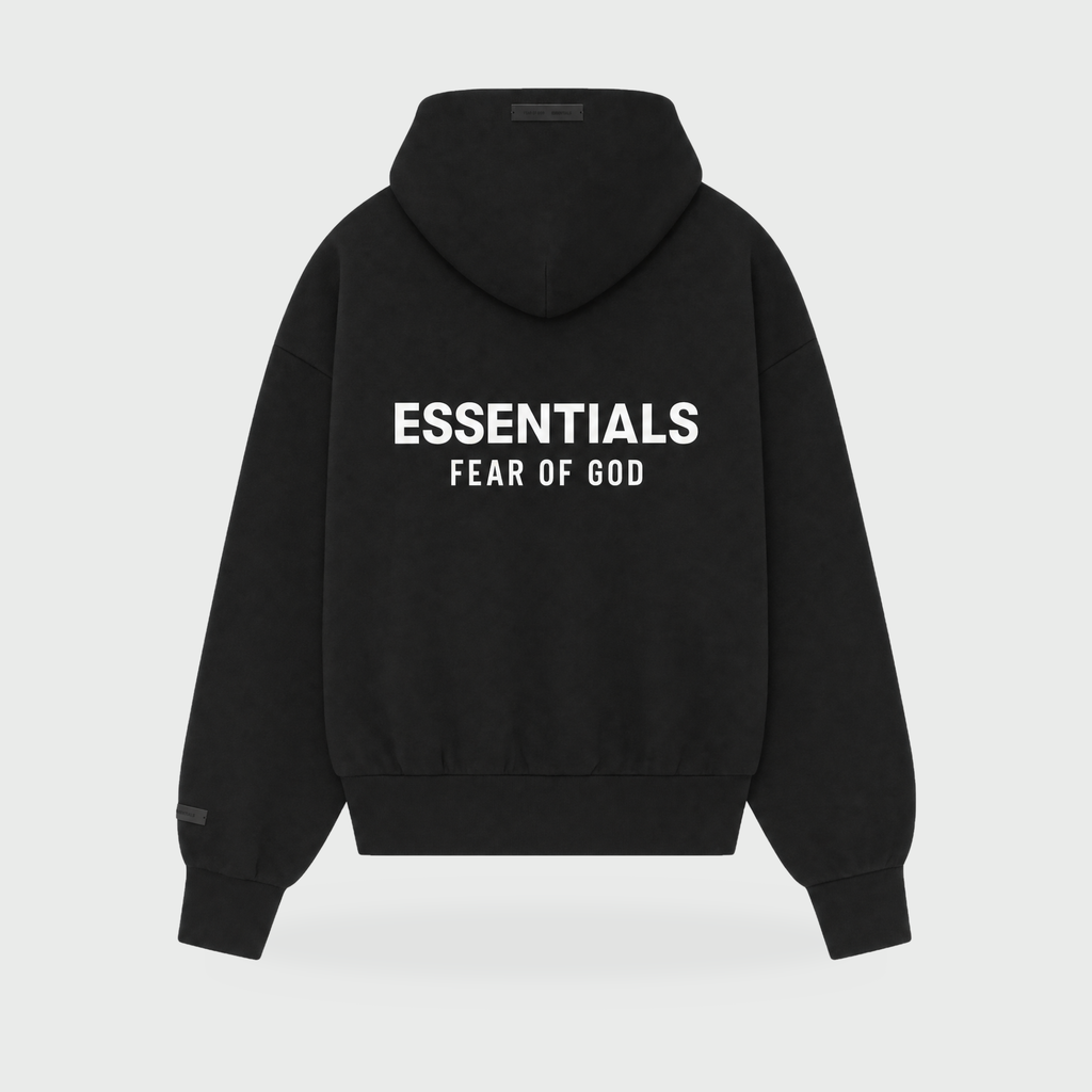 AS25 Essentials Zip Hoodie – Jet Black