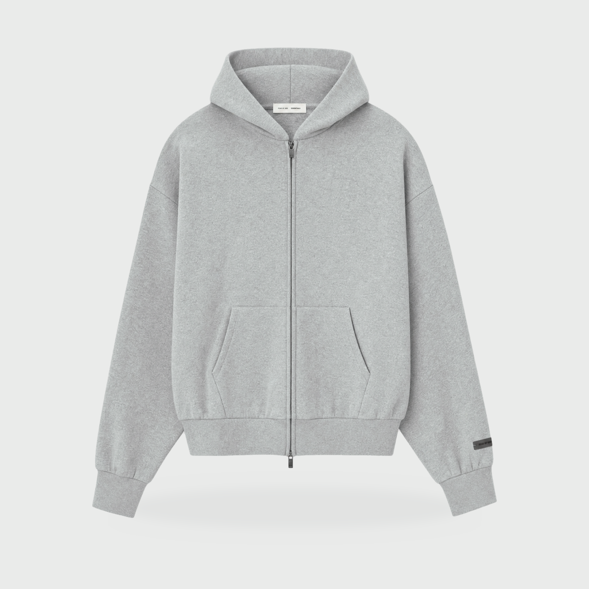 SP25 Essentials Zip Hoodie – Concrete Heather