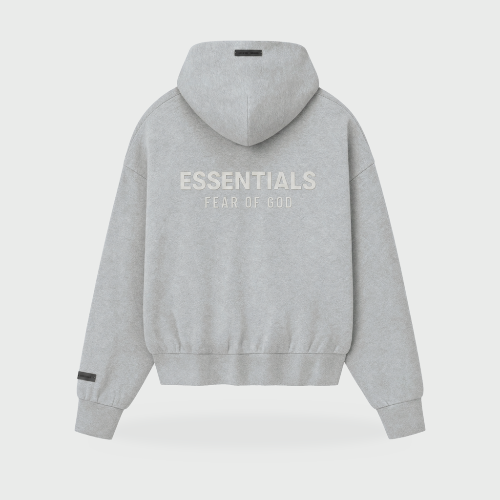 SP25 Essentials Zip Hoodie – Concrete Heather