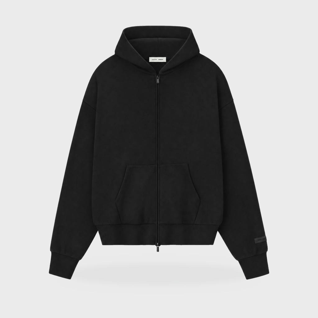 SP25 Essentials Zip Hoodie – Jet Black
