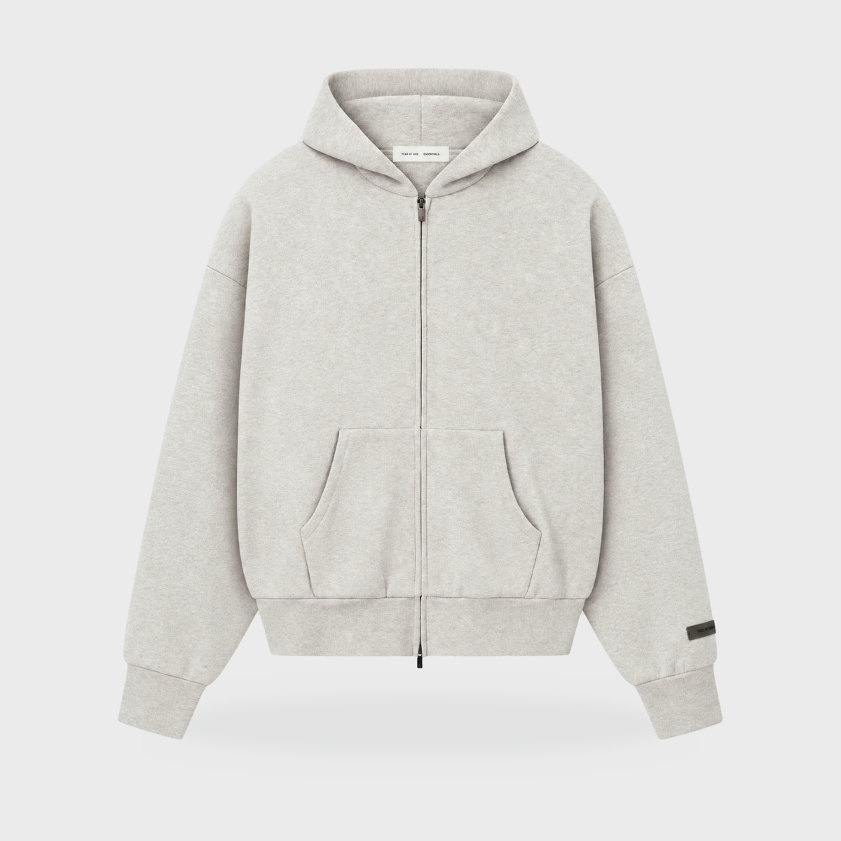 SP25 Essentials Zip Hoodie – Stone Heather