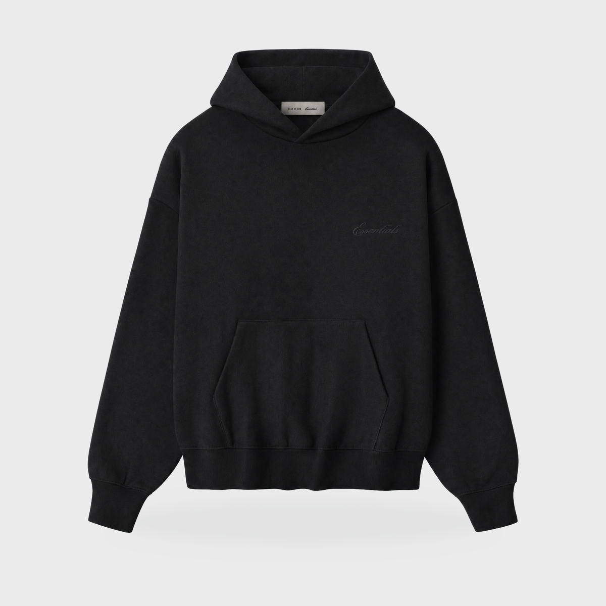 SS26 Essentials Hoodie – Vintage Black