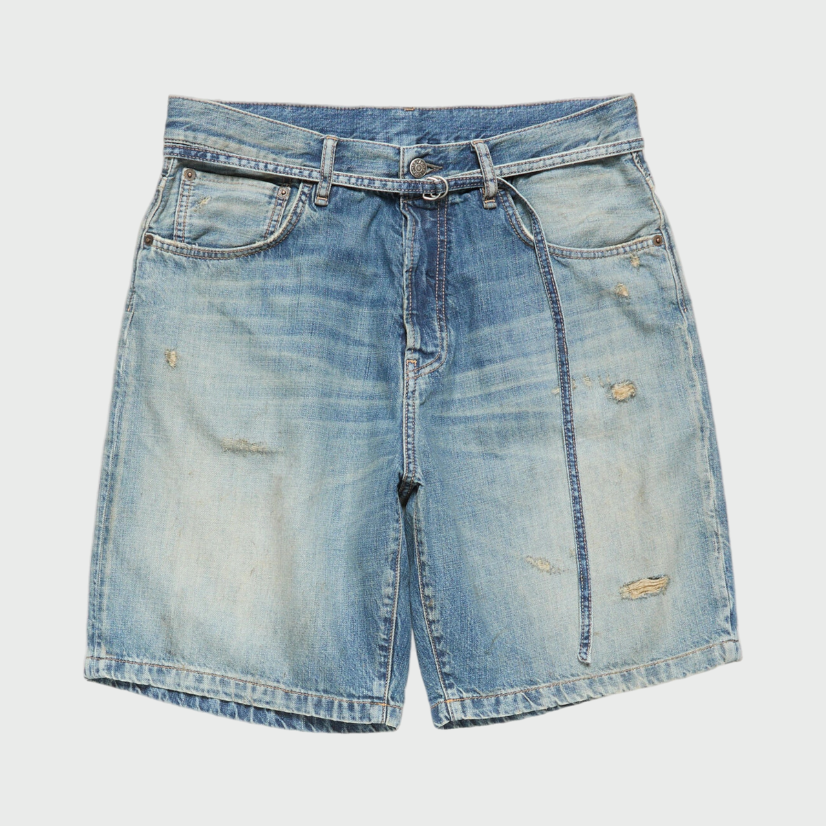 Short en denim avec ceinture