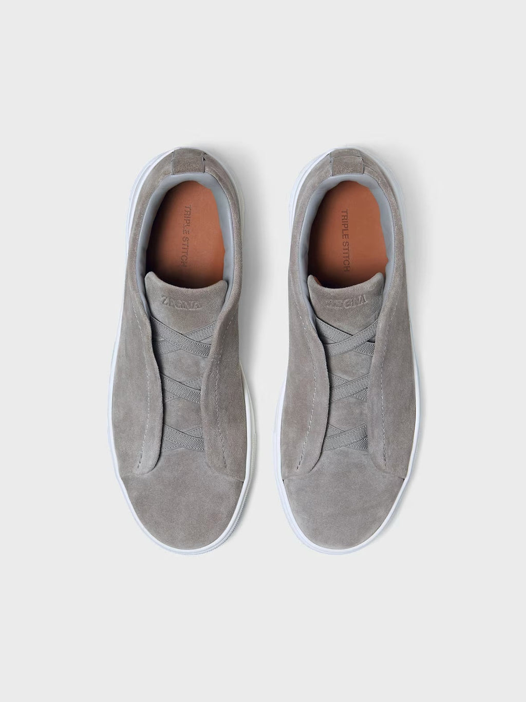 Triple Stitch daim – Gris chiné